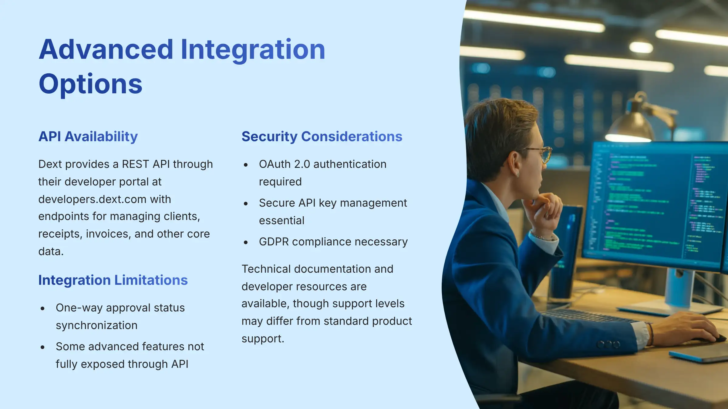 Dext advanced integration options