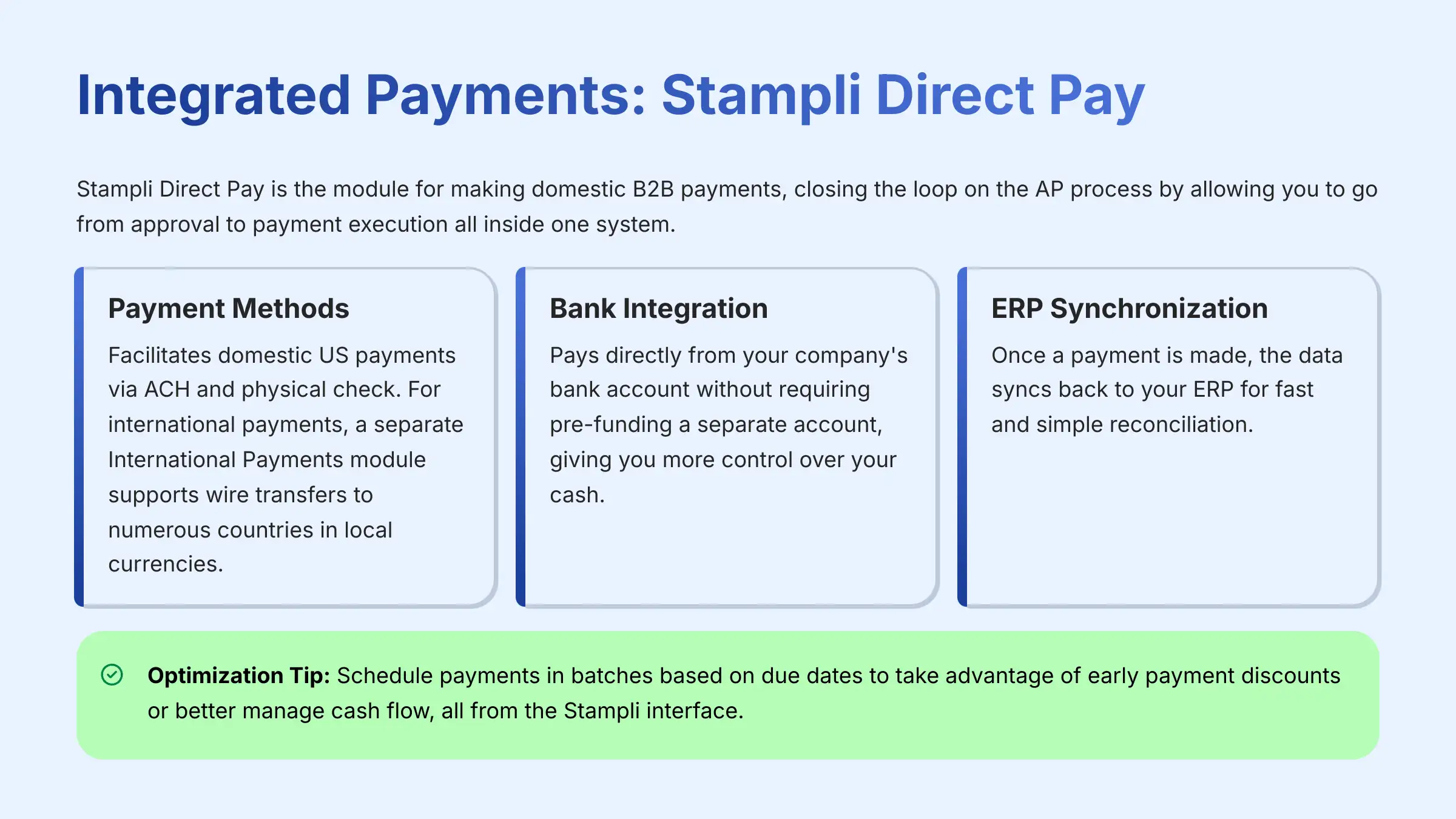 Integrated Payments Stampli Direct Pay