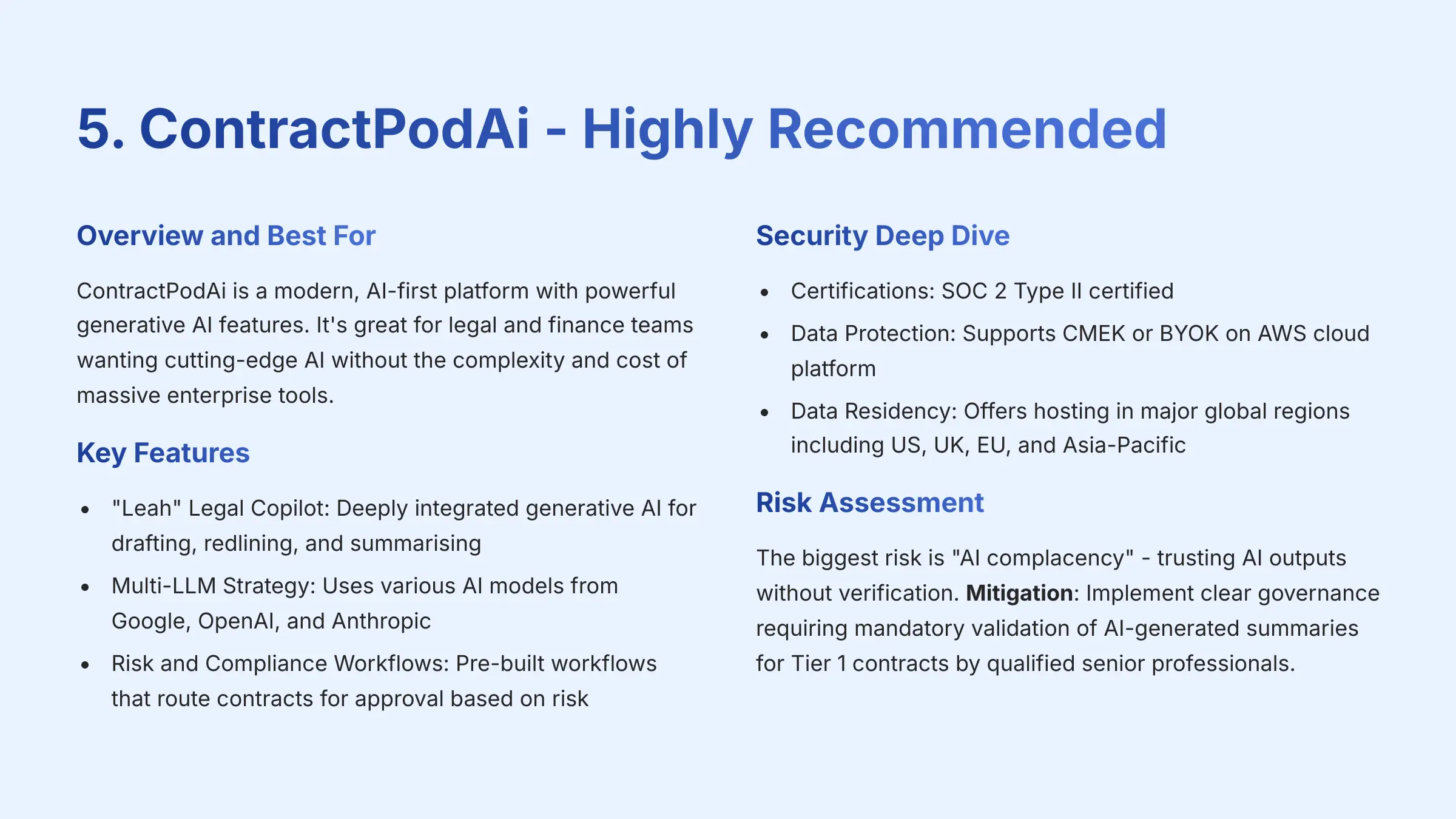 ContractPodAi - Highly Recommended