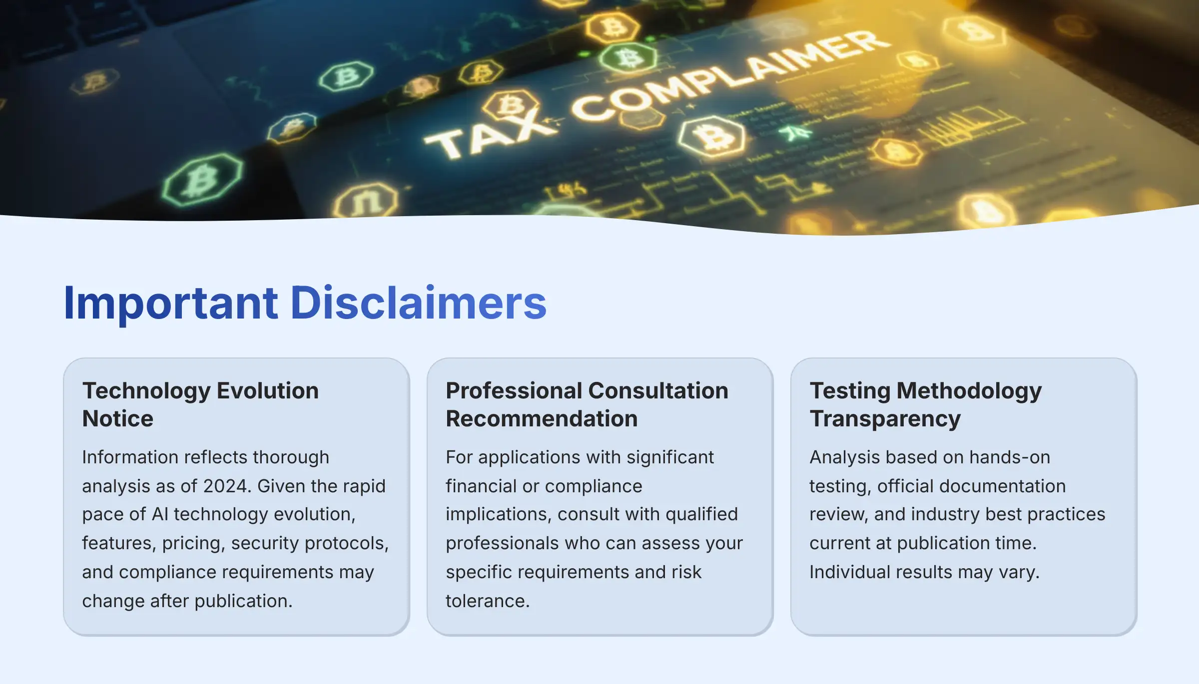 Important Disclaimers
