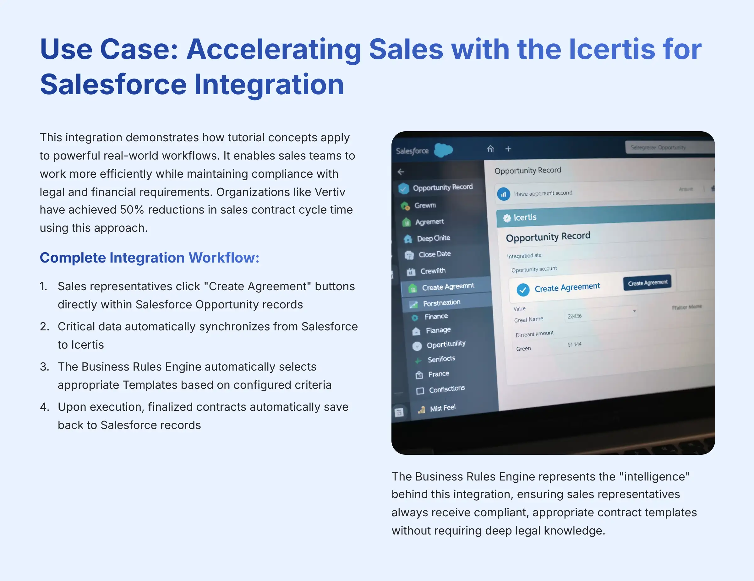 Use Case Accelerating Sales with the Icertis for Salesforce Integration