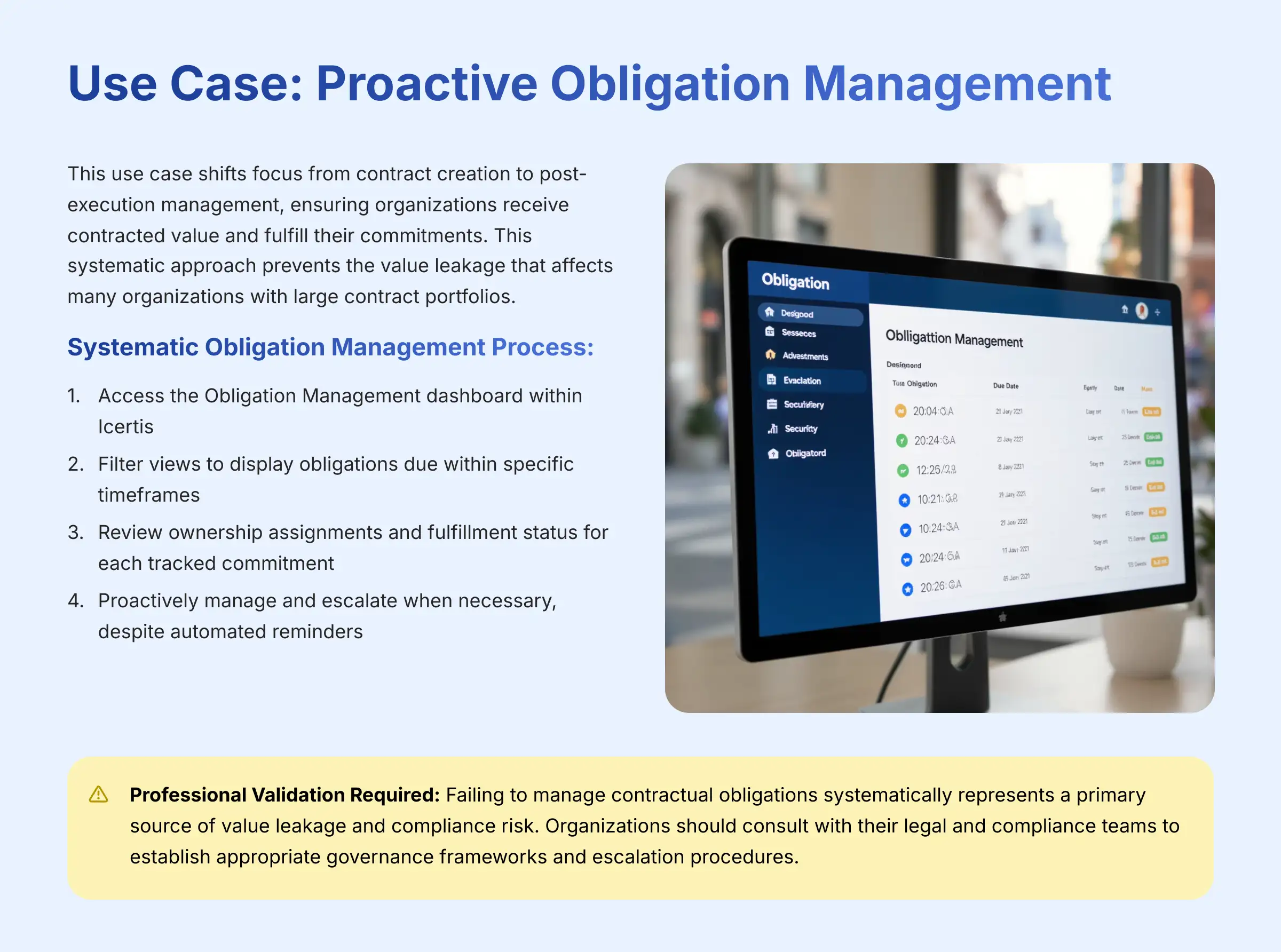 Use Case Proactive Obligation Management