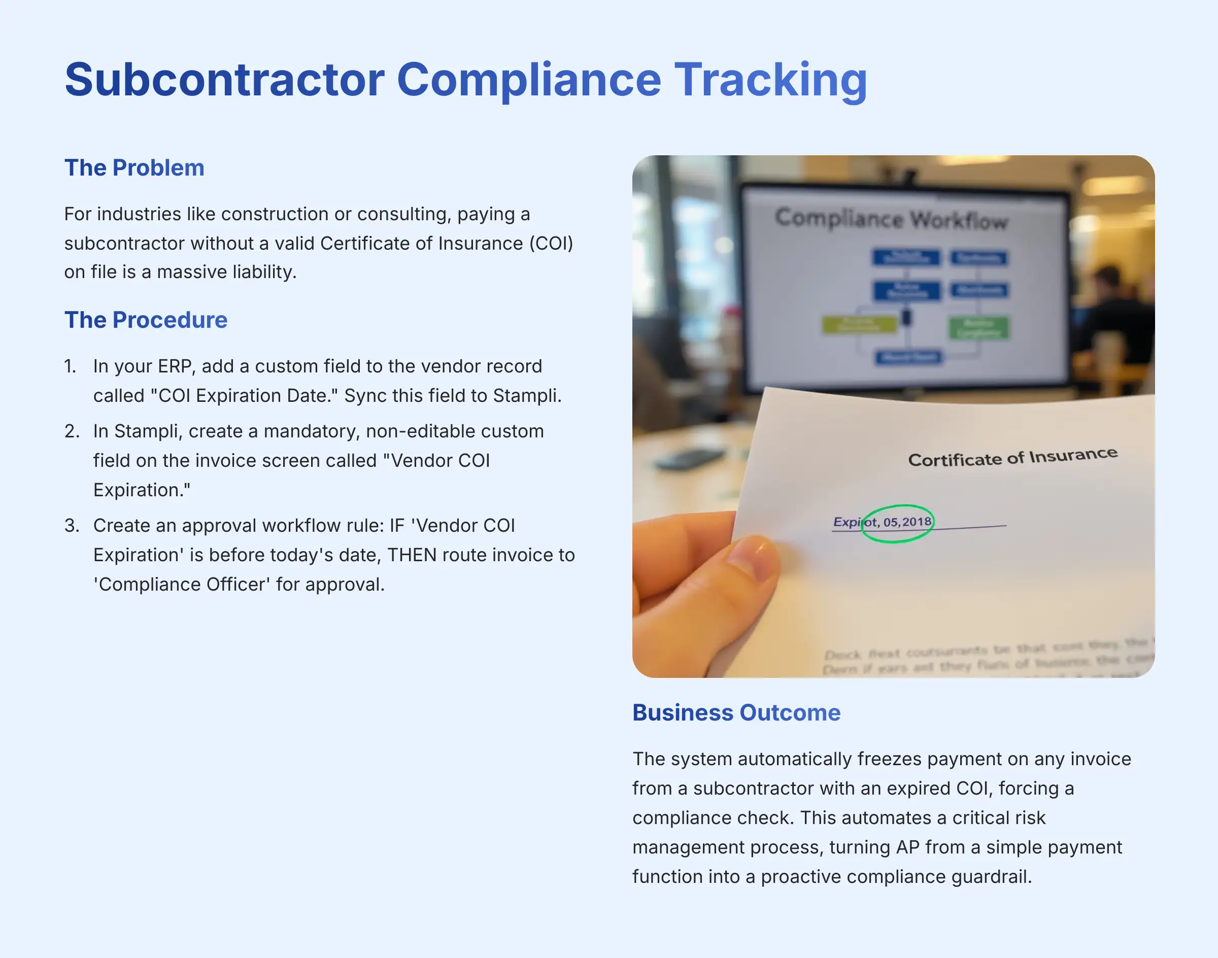 Subcontractor Compliance Tracking