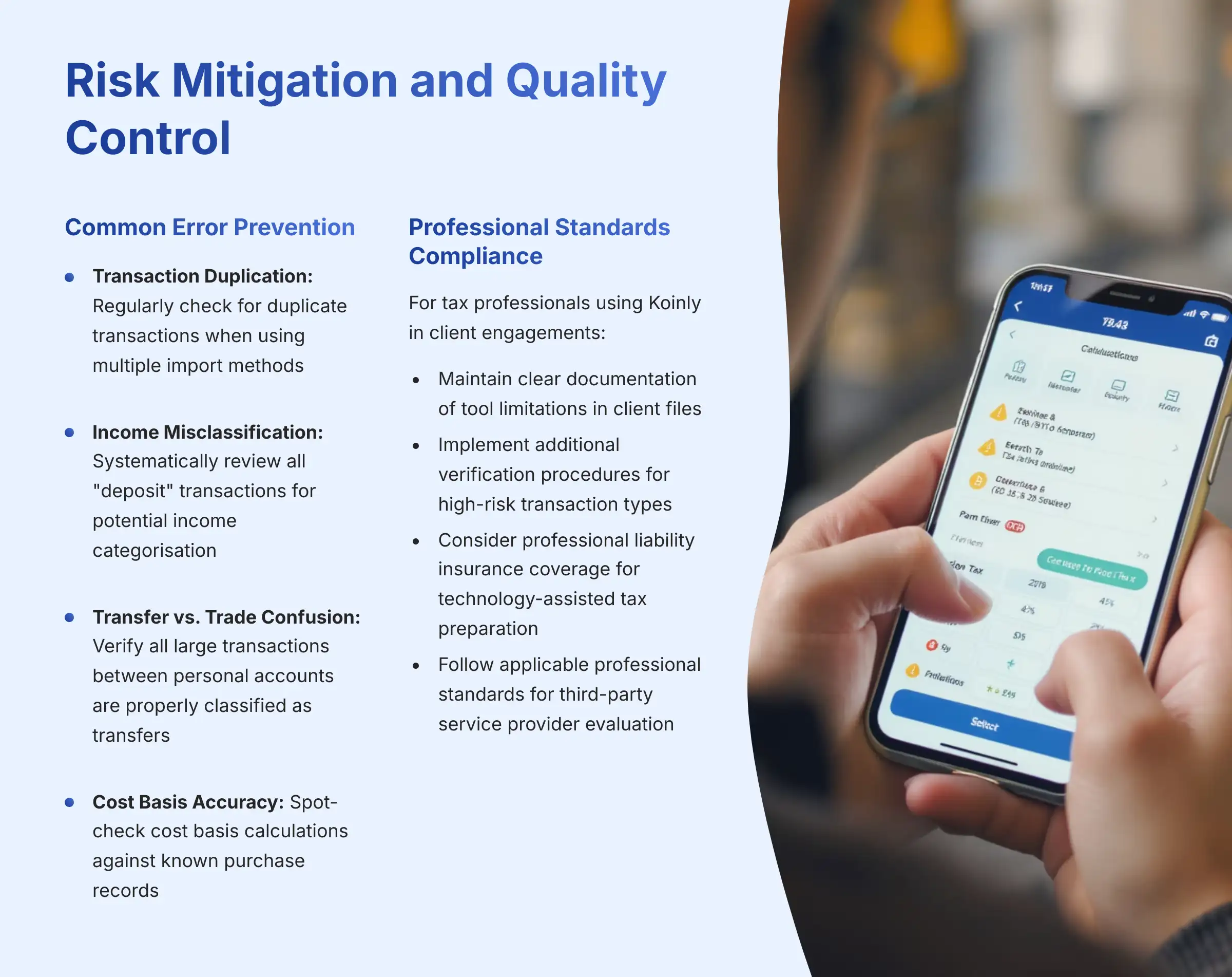 Risk Mitigation and Quality Control