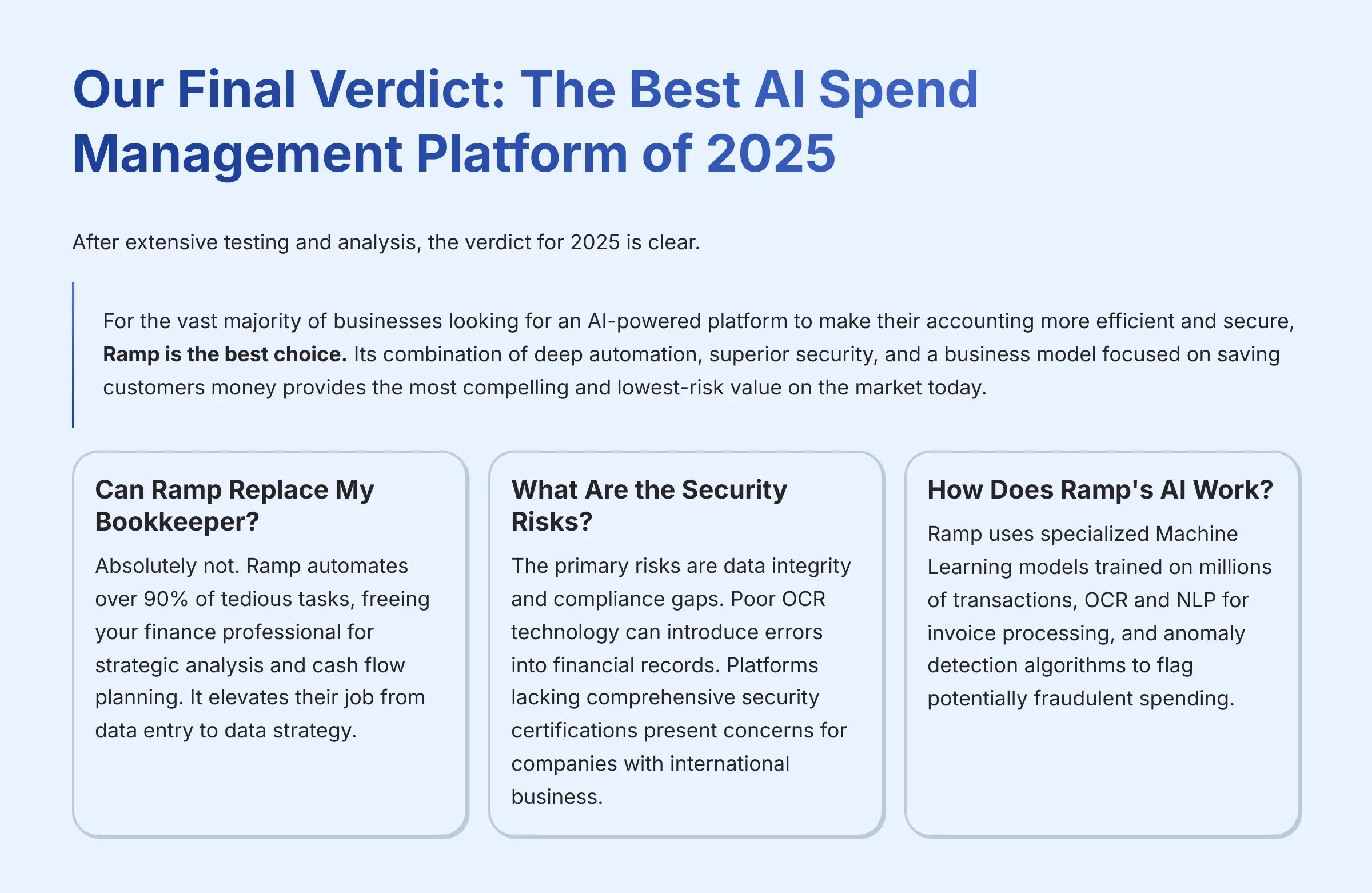 Our Final Verdict - The Best AI Spend Management Platform of 2025