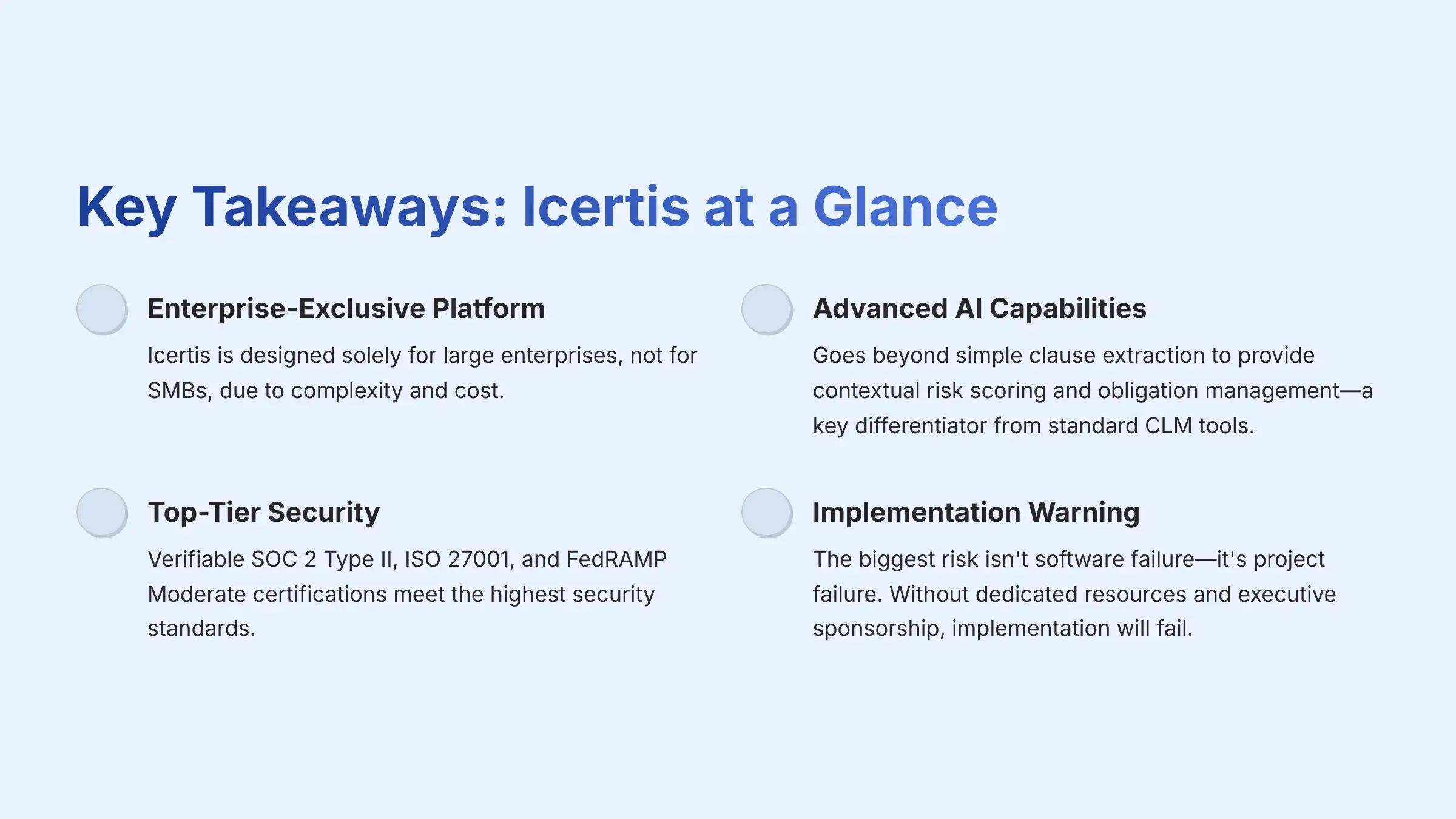 Key Takeaways - Icertis at a Glance