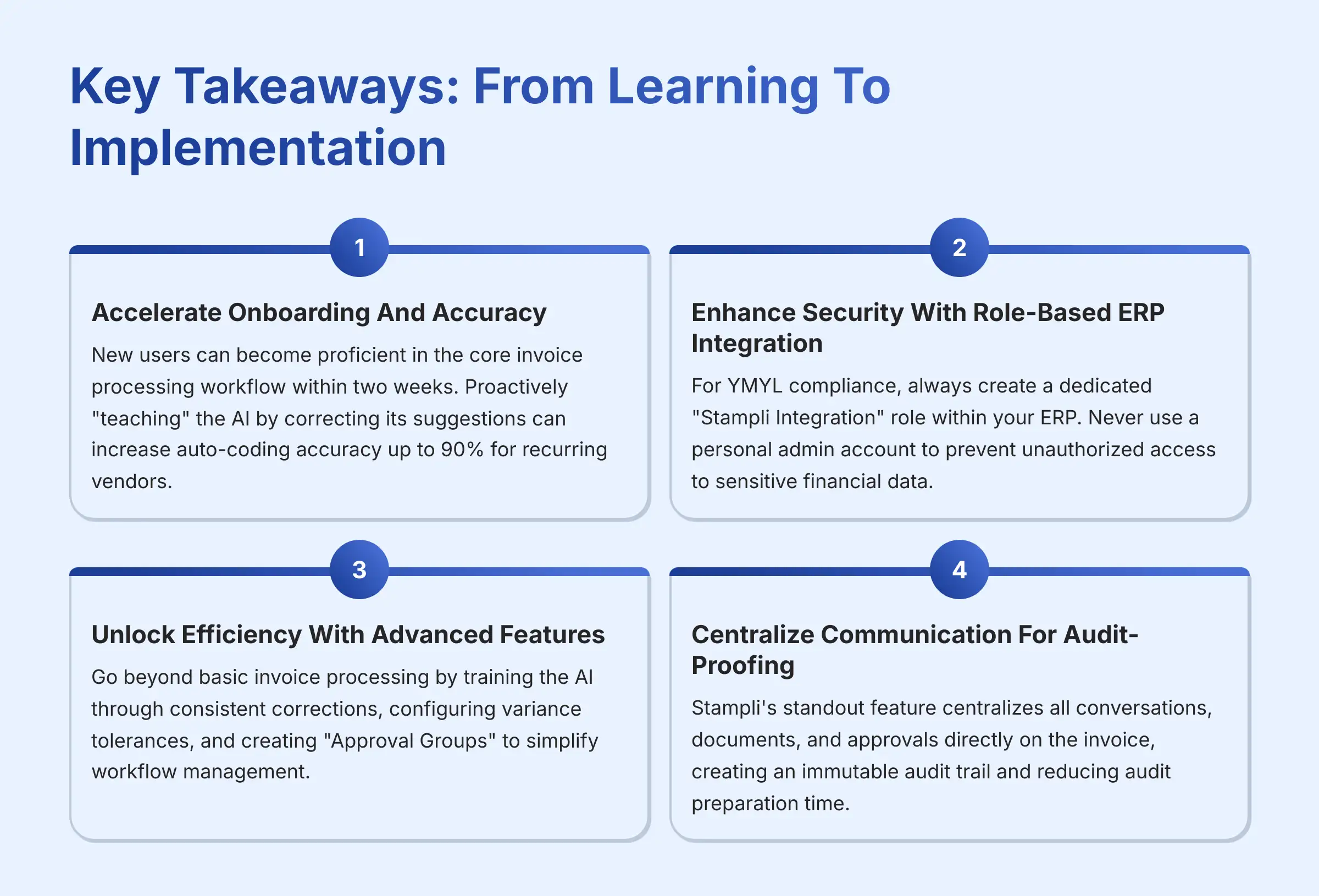 Key Takeaways From Learning To Implementation
