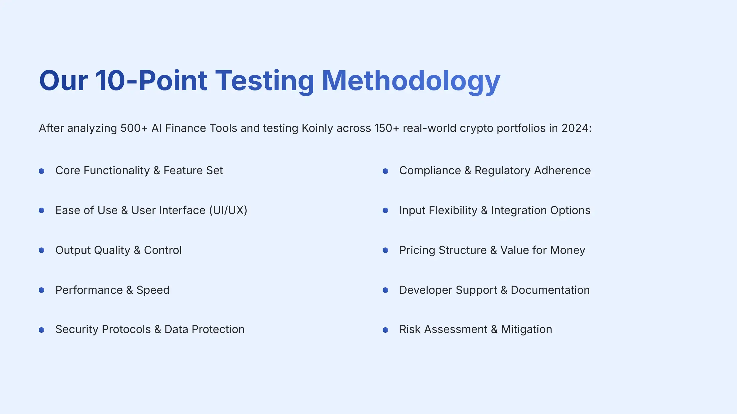 Our 10-Point Testing Methodology