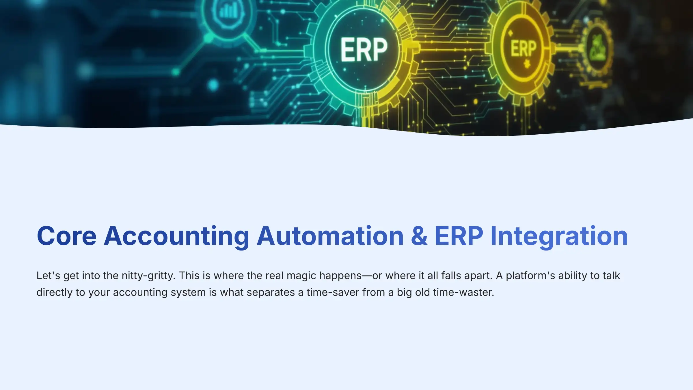Core Accounting Automation and ERP Integration