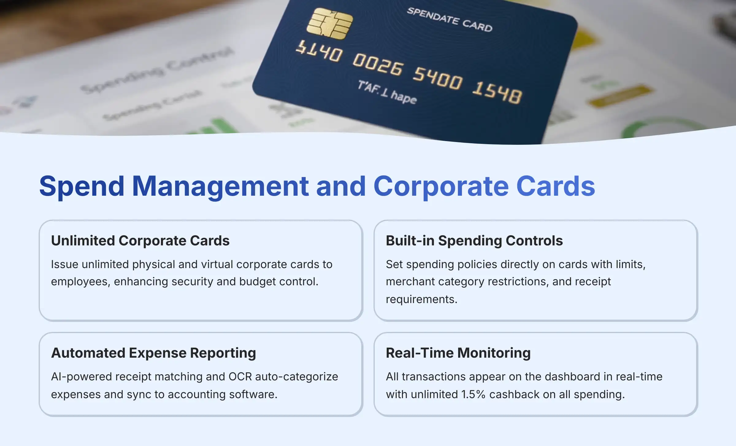 Spend Management and Corporate Cards Features