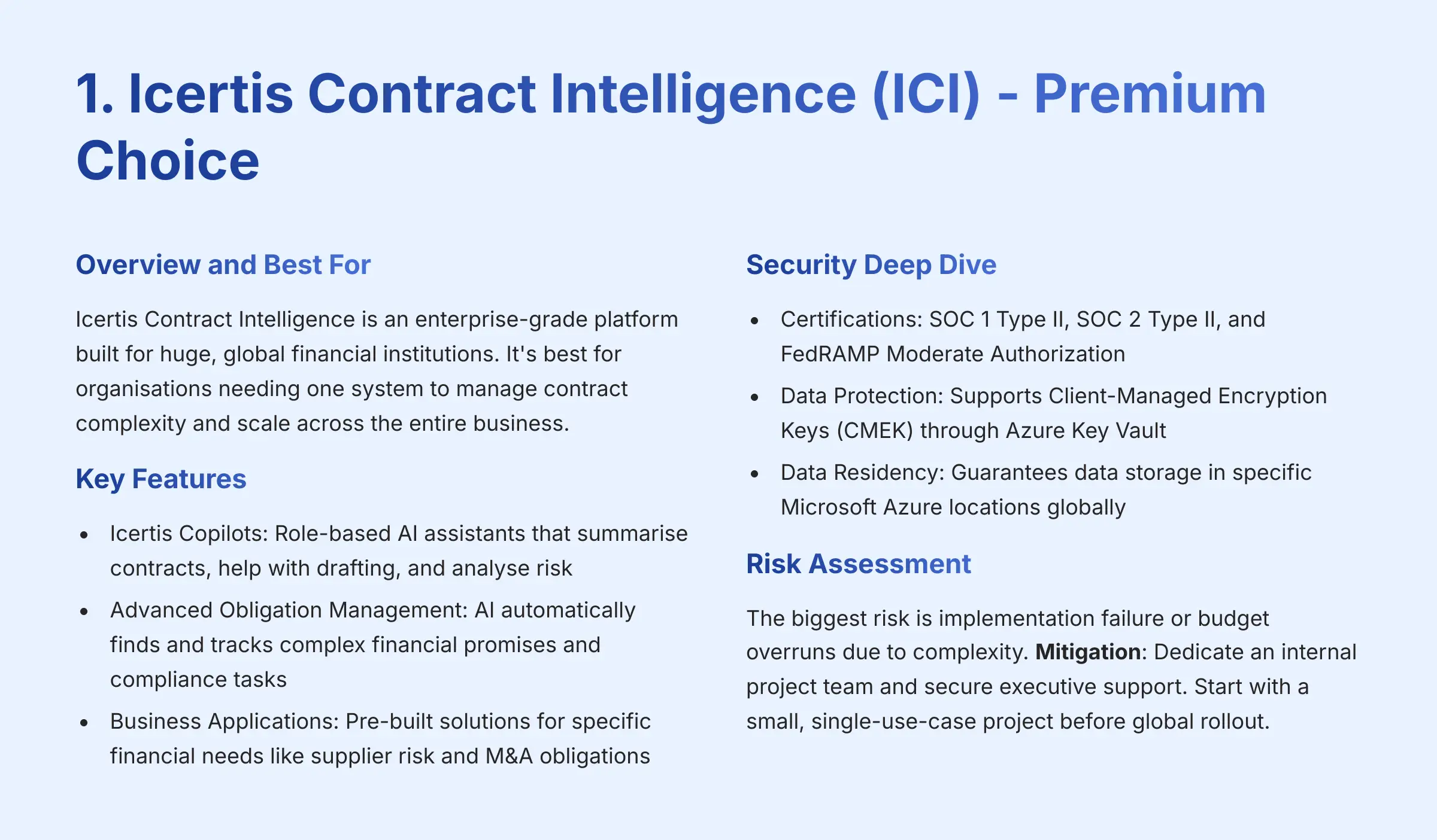 Icertis Contract Intelligence - Premium Choice