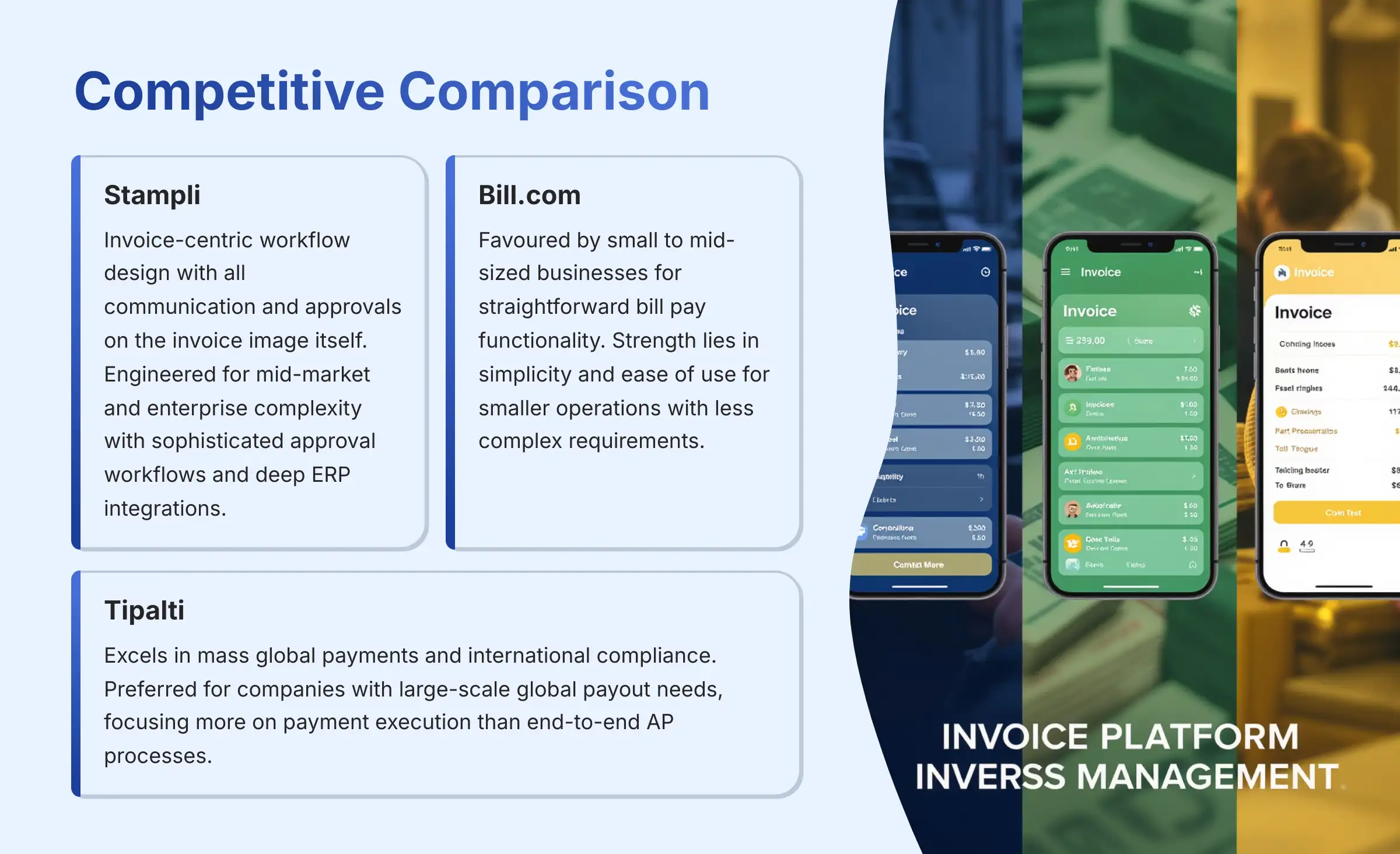 Competitive Comparison - Stampli vs other AI finance tools