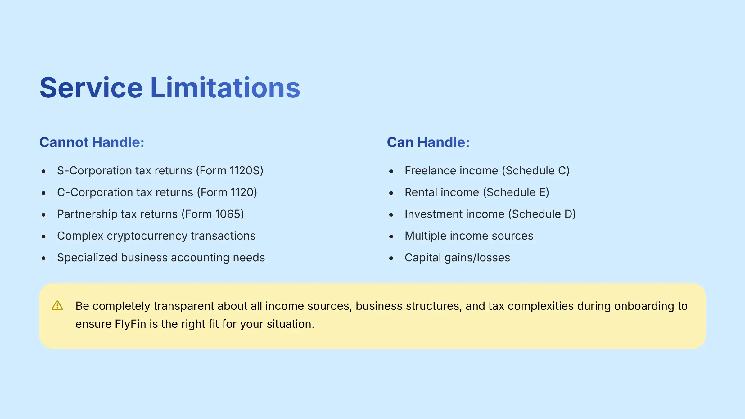Service Limitations