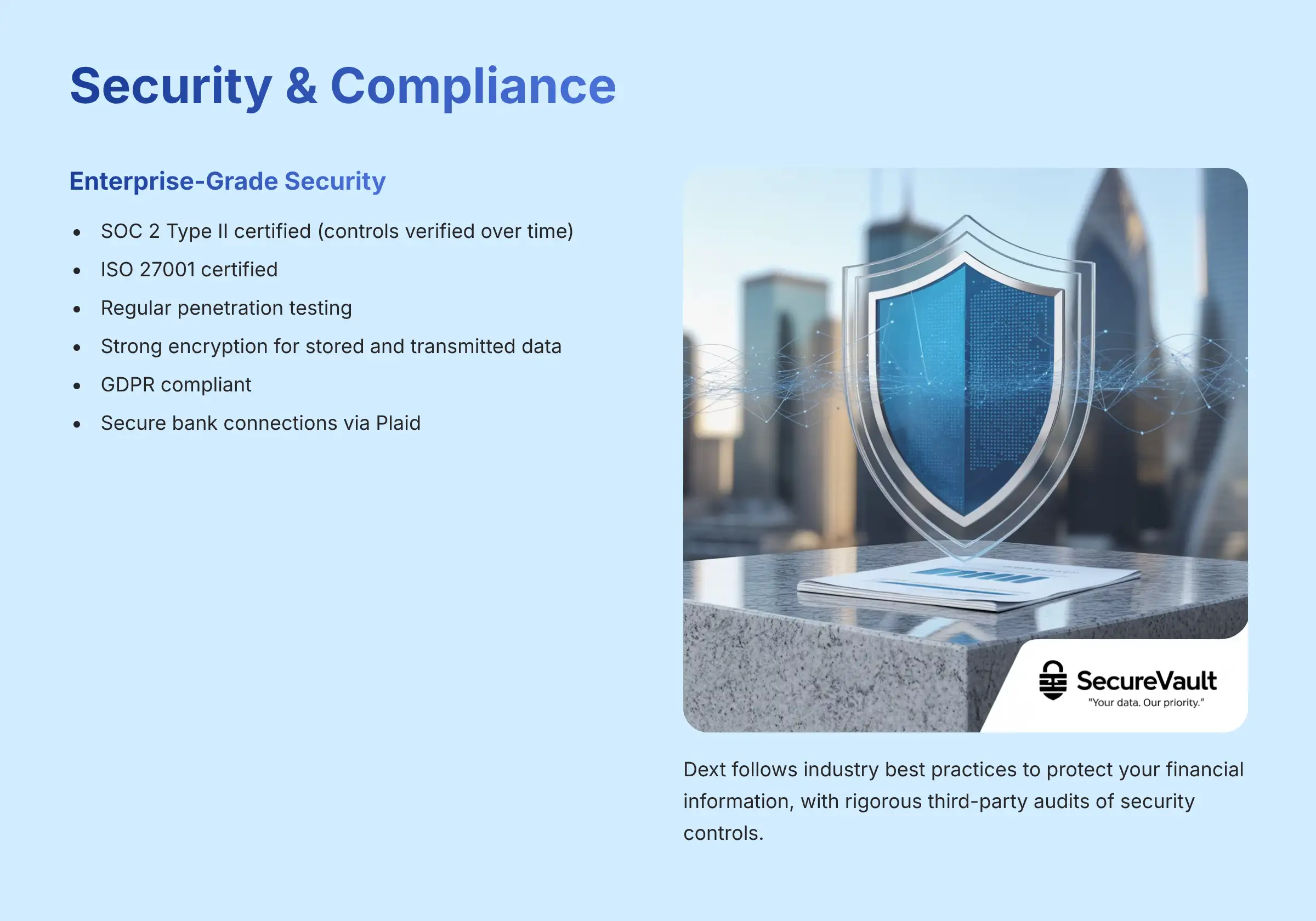Dext Security and Compliance - SOC 2 and GDPR