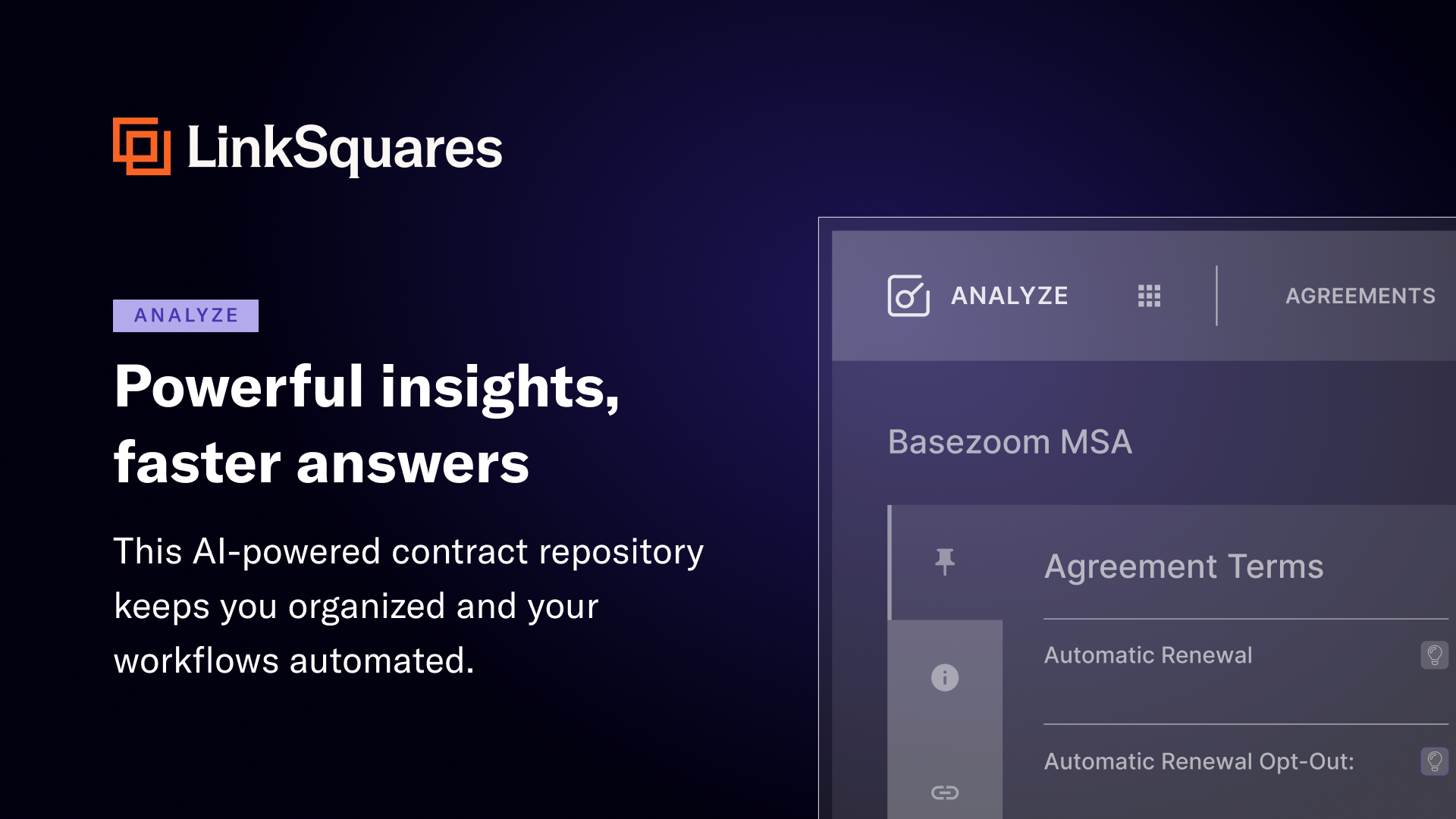 LinkSquares Contract Analysis Interface