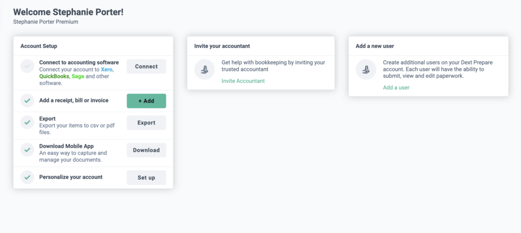 Dext Dashboard Interface