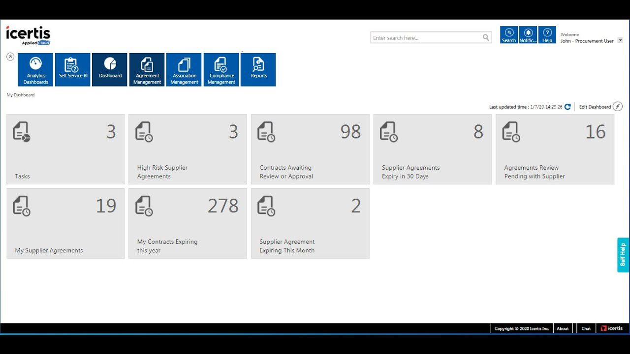 Icertis CLM Interface Screenshot