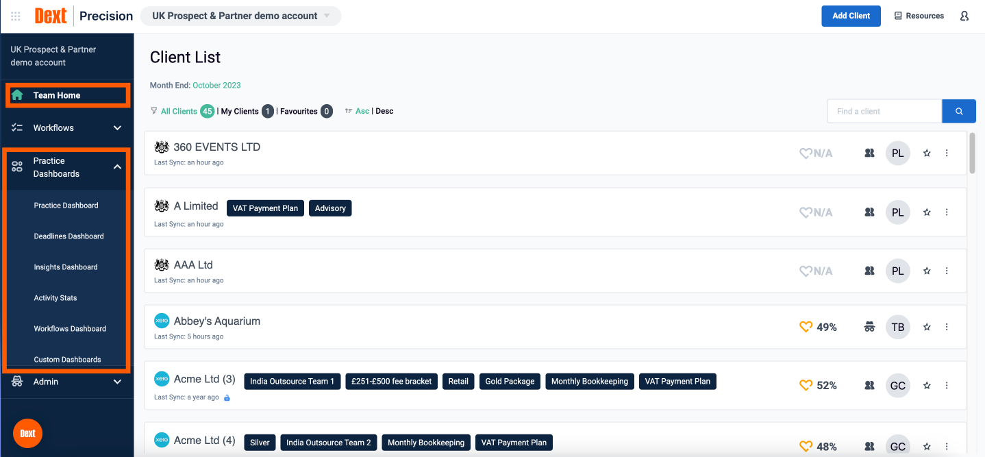 Dext Practice Dashboard