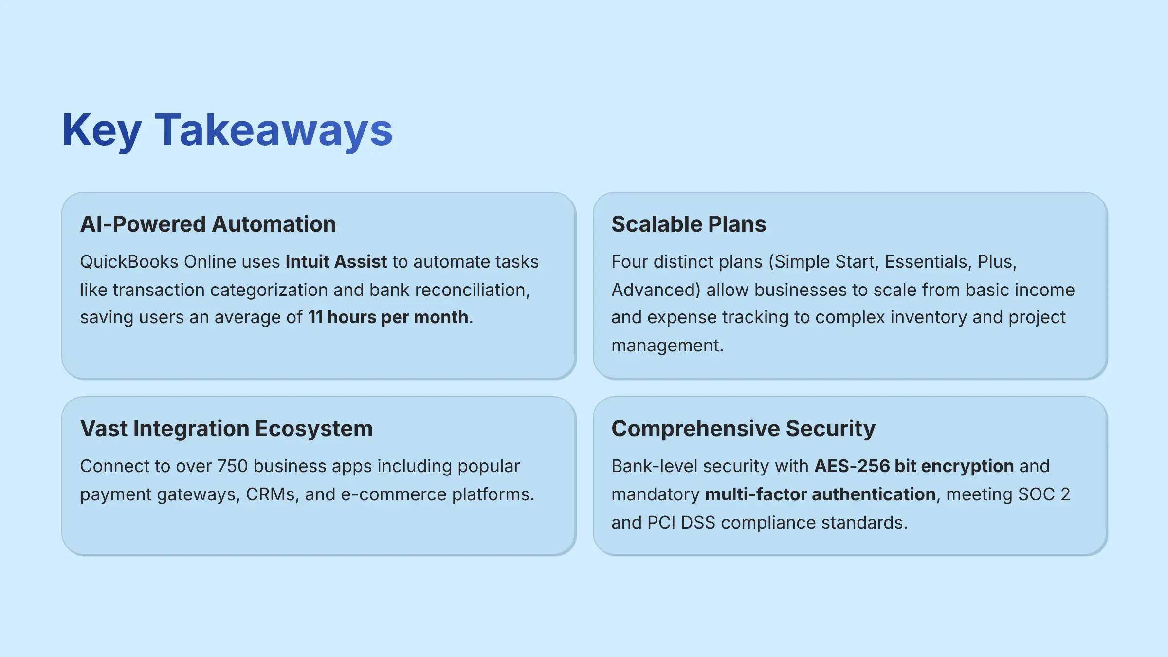 Key Takeaways - QuickBooks Online AI-Powered Features