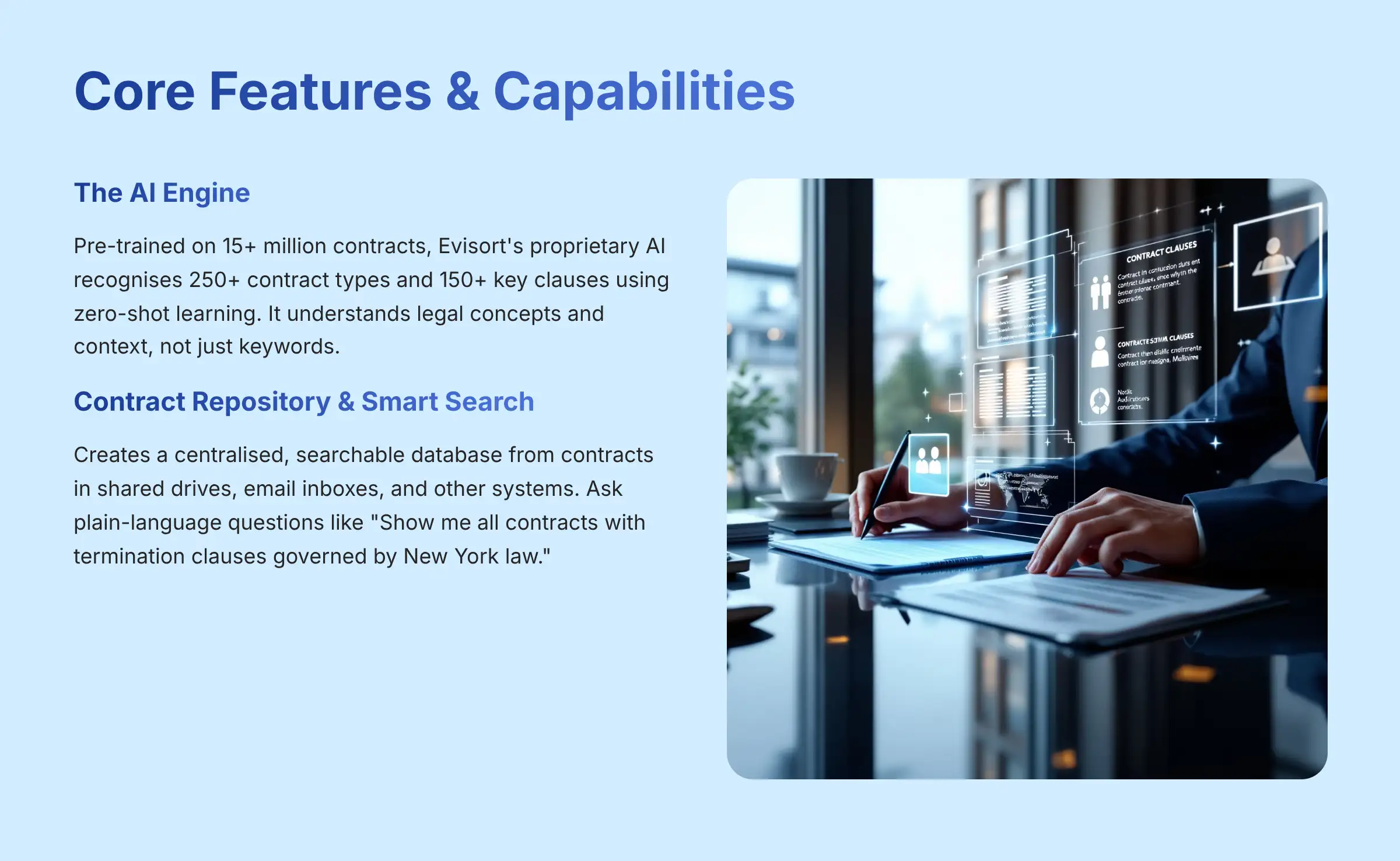 Core Features and Capabilities of Evisort