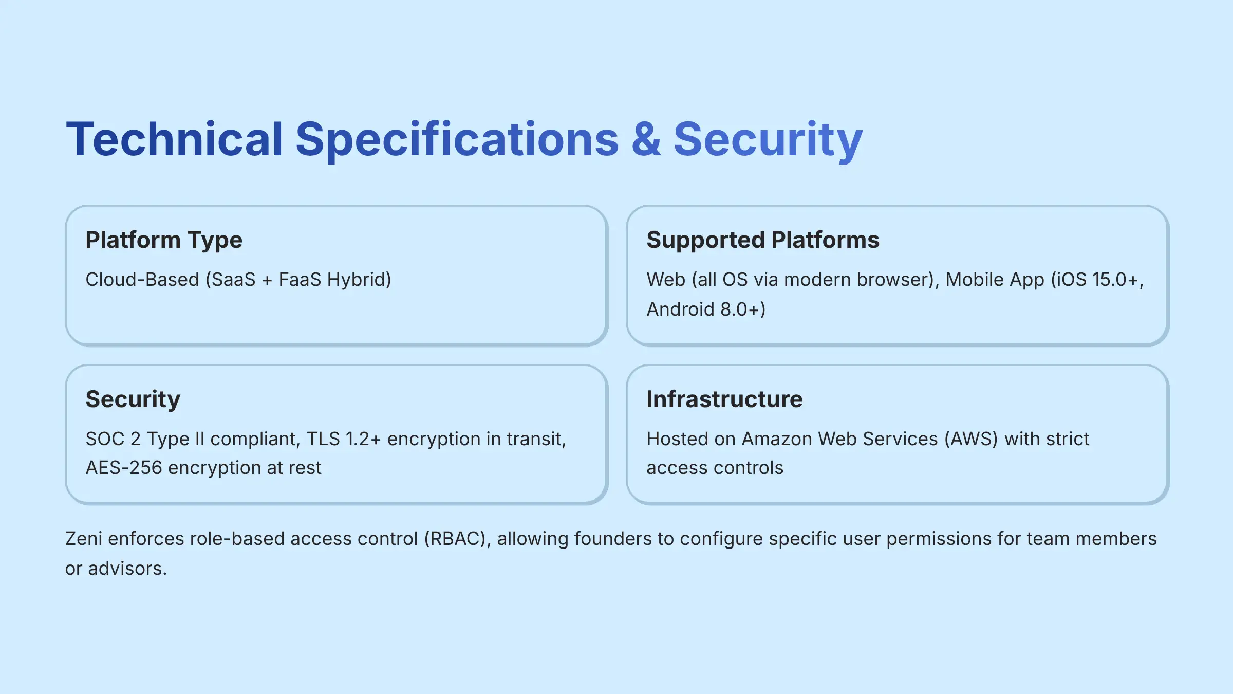 Technical Specifications and Security