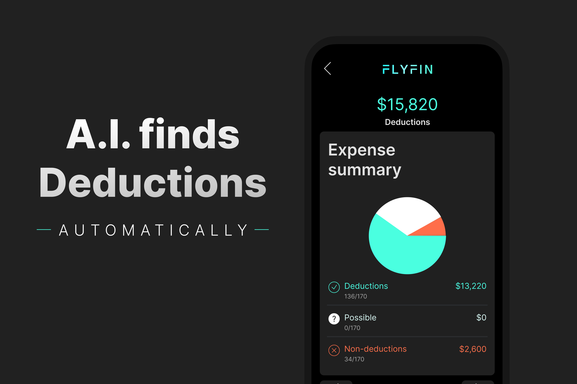 FlyFin AI Tax Software Dashboard Interface